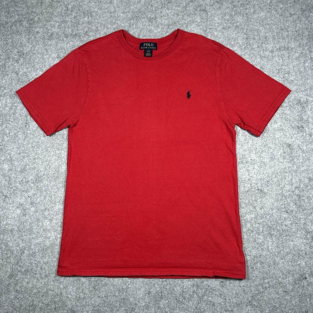 Polo Ralph Lauren T Shirt Youth Large 14-16 Red Boy Small‎ Pony Logo Preppy